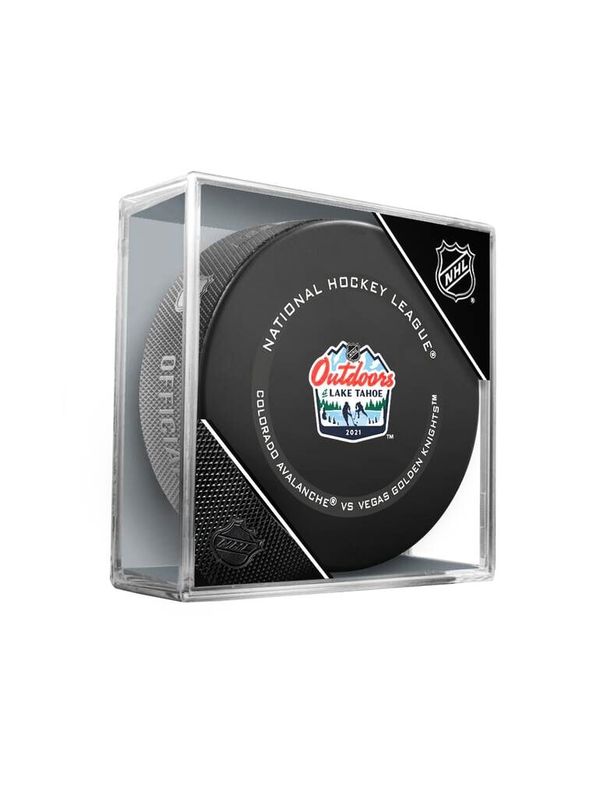 Inglasco Inc. Inglasco Inc. Official puck of NHL Outdoors Lake Tahoe Vegas Golden Knights vs Colorado Avalanche