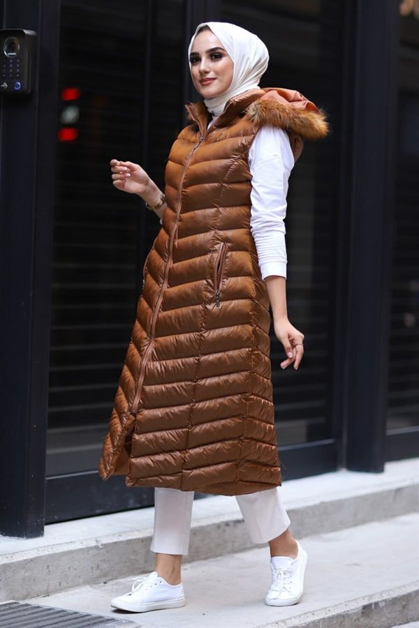 InStyle InStyle Long Padded Vest - Bronze