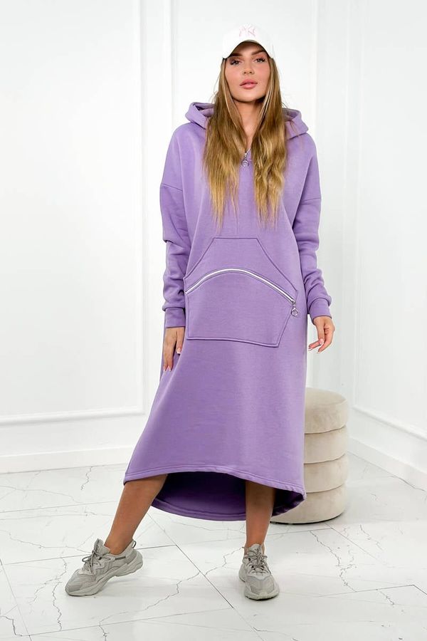 Kesi Insulated dress with a hood of purple