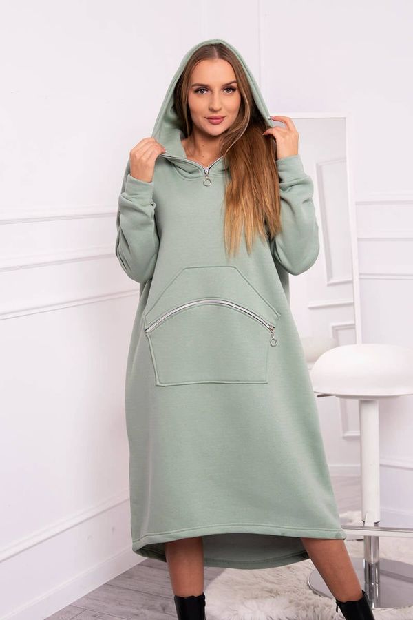 Kesi Insulated dress with hood dark mint