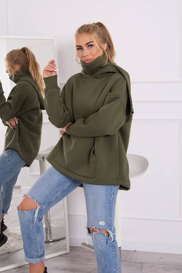 Kesi Insulated sweatshirt with a khaki zipper at the back