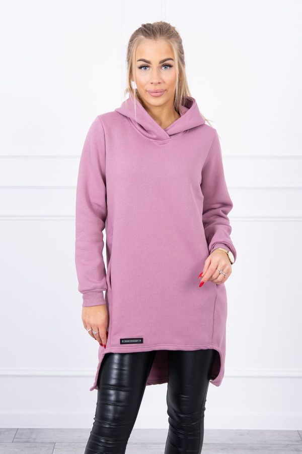 Kesi Insulated sweatshirt with a longer back in dark pink