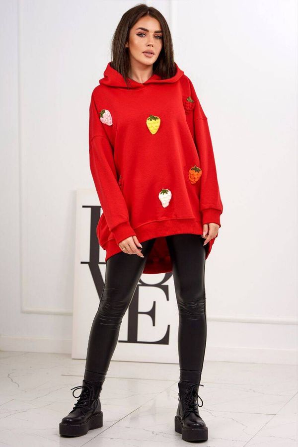 Kesi Insulated sweatshirt with a red strawberry motif
