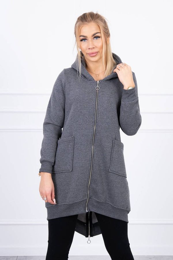 Kesi Insulated sweatshirt with a zipper at the back graphite