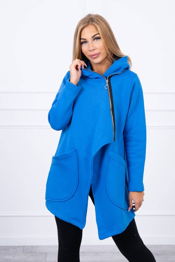 Kesi Insulated sweatshirt with asymmetrical zipper violet blue