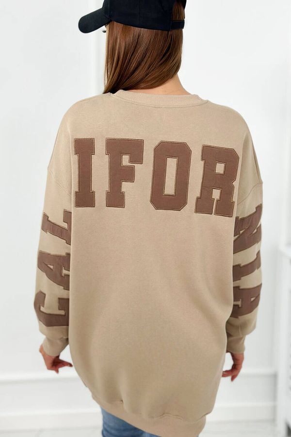 Kesi Insulated sweatshirt with California inscription light beige