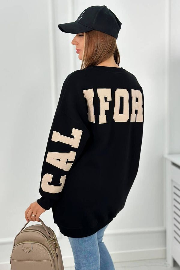 Kesi Insulated sweatshirt with California lettering black