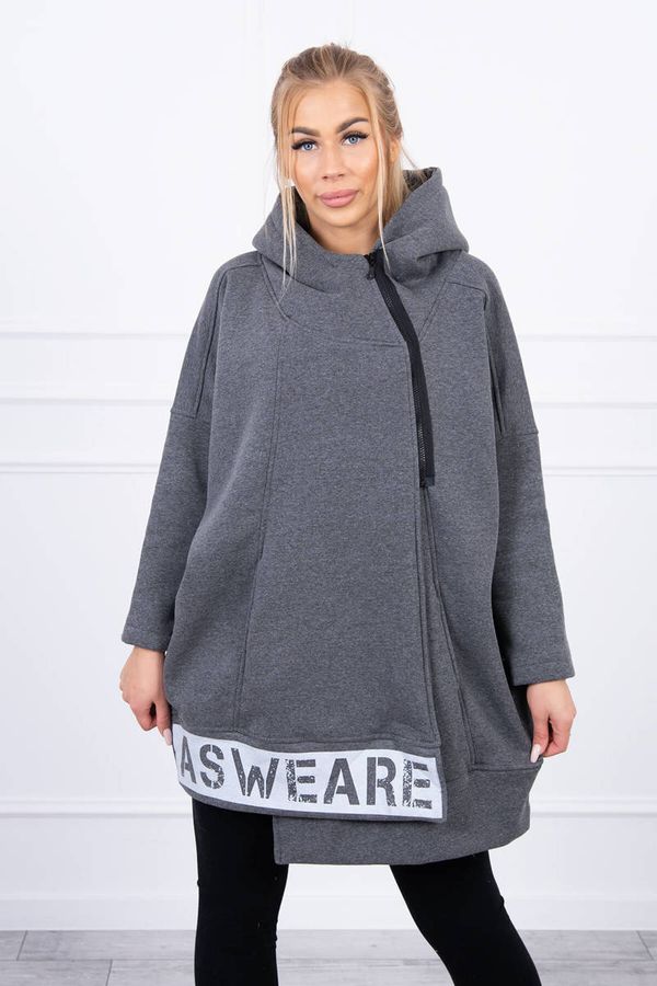 Kesi Insulated sweatshirt with graphite zipper