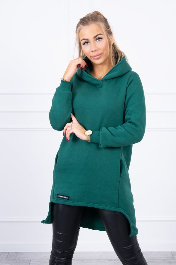 Kesi Insulated sweatshirt with longer back dark green