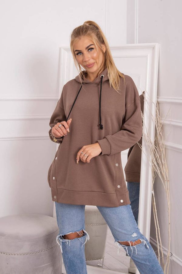 Kesi Insulated sweatshirt with mocca-studs