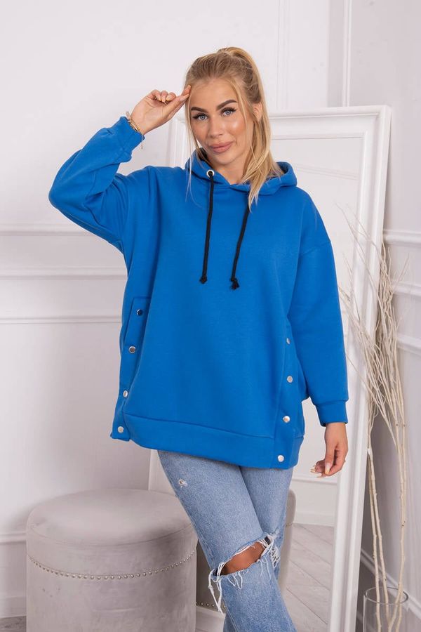 Kesi Insulated sweatshirt with purple blue press studs