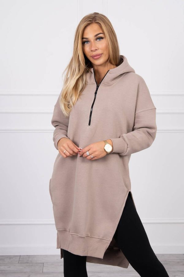 Kesi Insulated sweatshirt with side slits beige