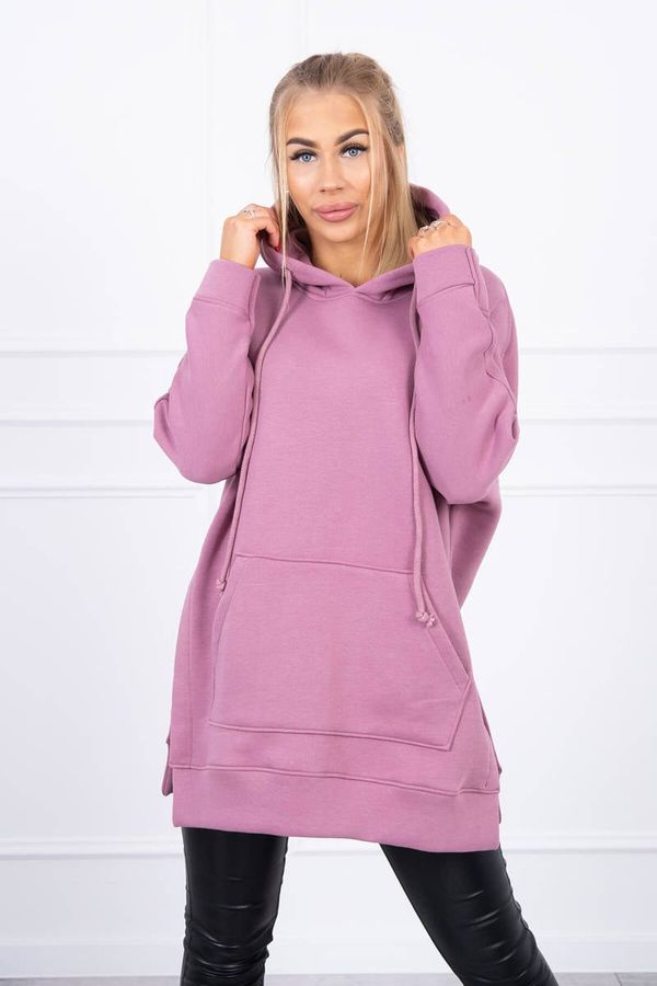 Kesi Insulated sweatshirt with slits on the sides dark pink