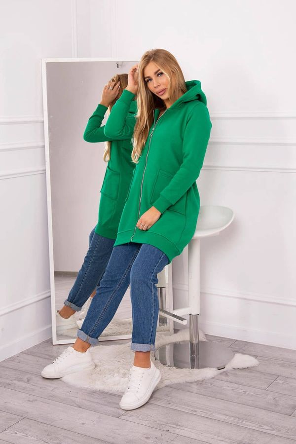 Kesi Insulated sweatshirt with zipper at back green