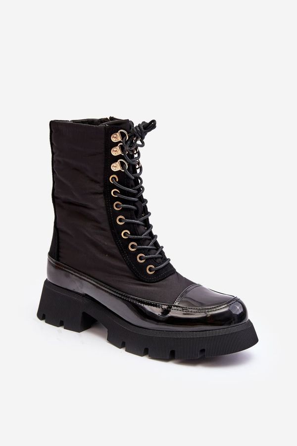 Kesi Insulated work boots with flat heels, black Saranema