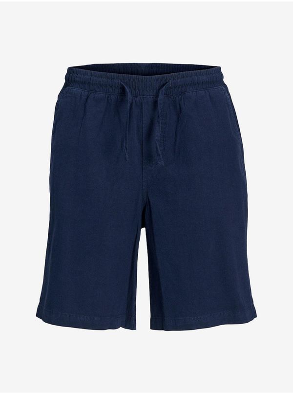 Jack & Jones Jack & Jones Karl Men's Linen Shorts Navy Blue - Men
