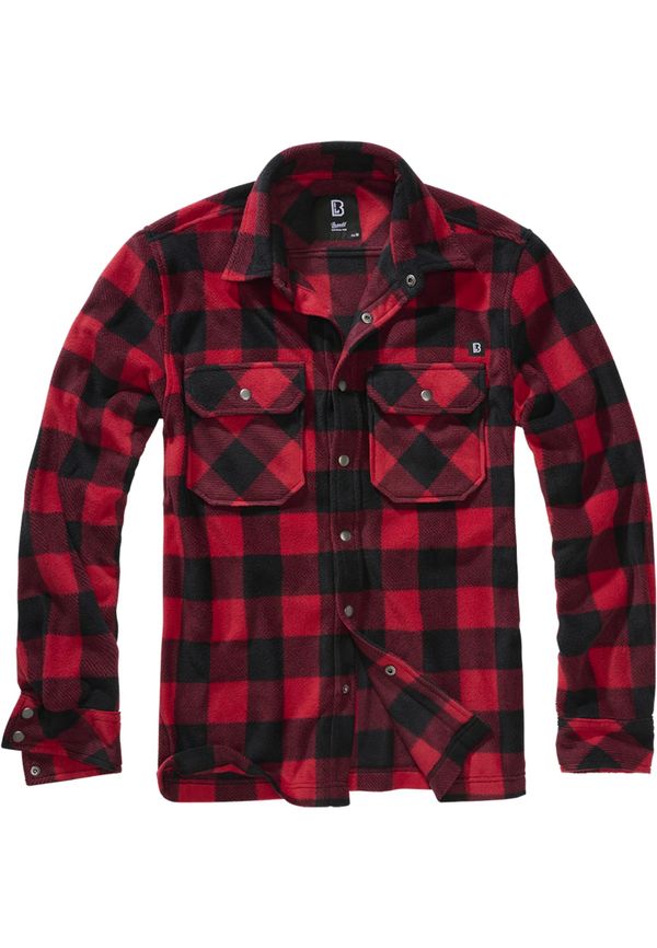 Brandit Jeff Long Sleeve Fleece Shirt Red/Black