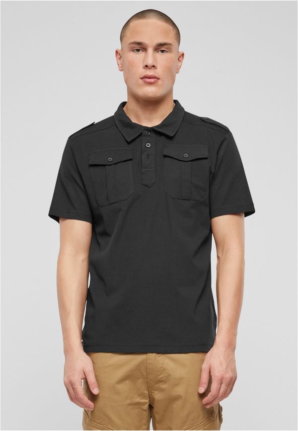 Brandit Jersey Jon Polo Shirt with Half Sleeve Black