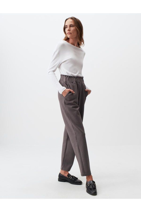 Jimmy Key Jimmy Key Anthracite High Waist Line Patterned Fabric Trousers