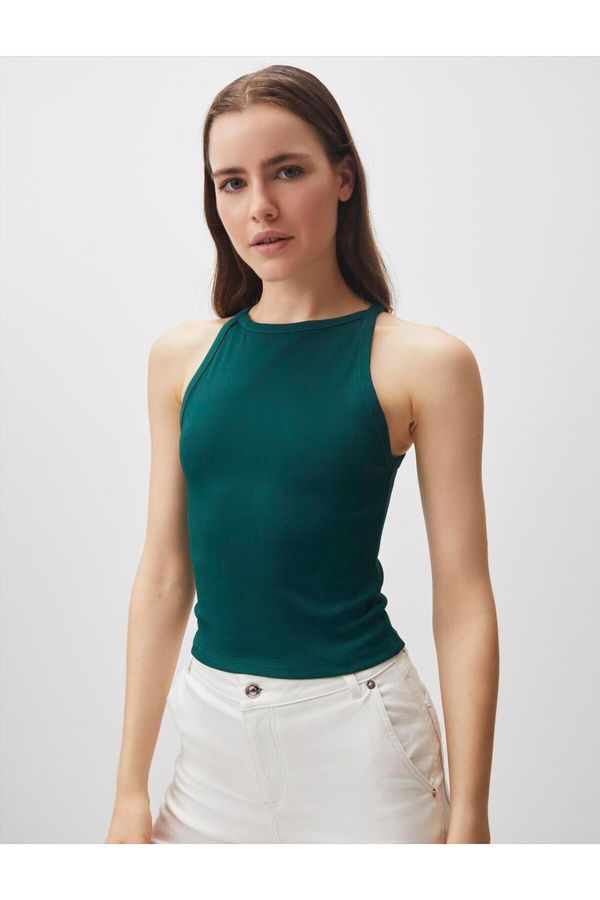 Jimmy Key Jimmy Key Green Halter Neck Sleeveless Basic Undershirt