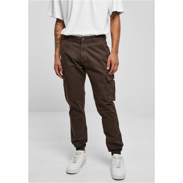 Urban Classics Jogging Pants Washed Cargo Twill Brown