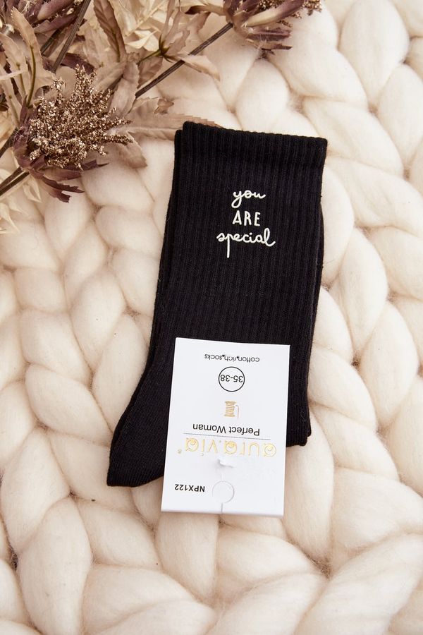 Just Play Just Play Women's Plain Socks With Black Text