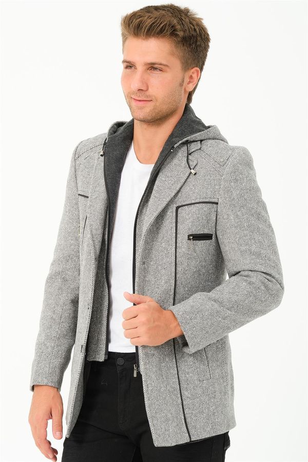 dewberry K7532 DEWBERRY MEN'S COAT-DIAGONAL GREY