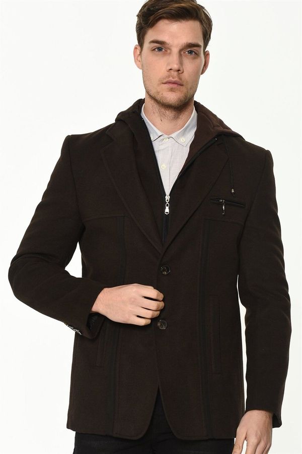 dewberry K7534 DEWBERRY MEN'S COAT-BROWN