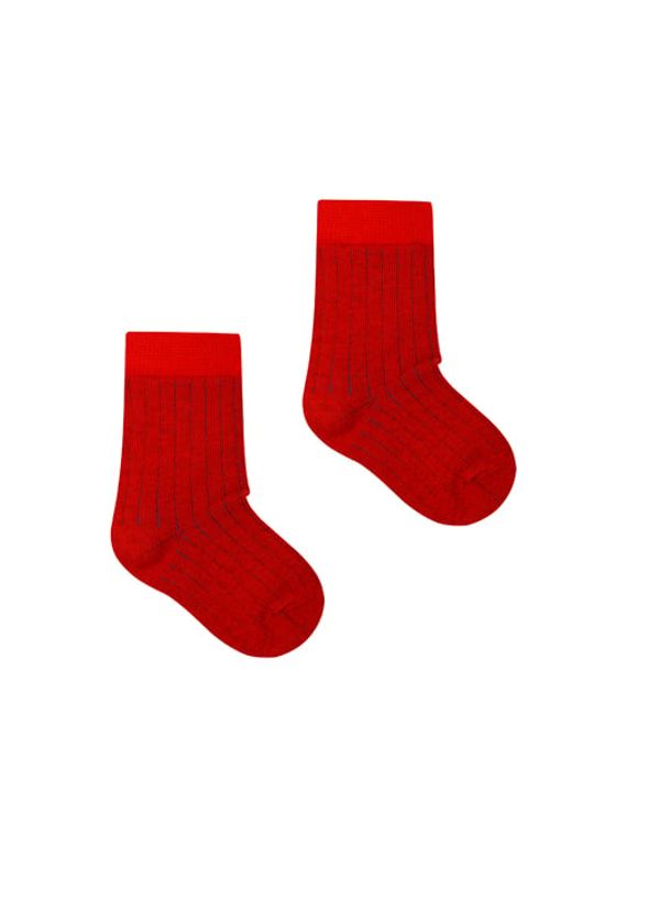 Kabak Kabak Socks Kids Classic Ribbed Red/Navy Blue