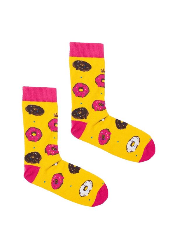 Kabak Kabak Unisex's Socks Patterned Donuts Yellow