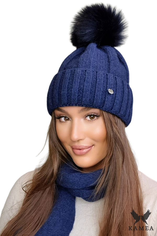 Kamea Kamea Woman's Hat K.22.025.13 Navy Blue