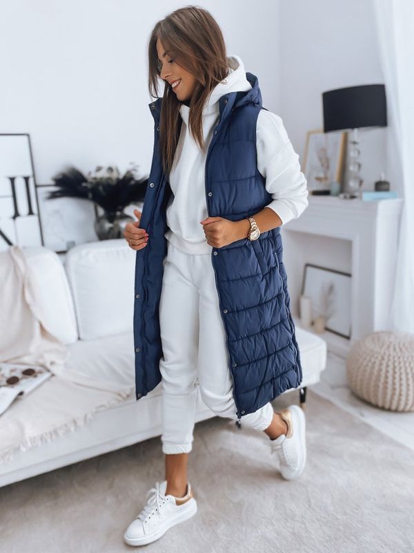 DStreet Kamizelka damska pikowana ALENA niebieska Dstreet