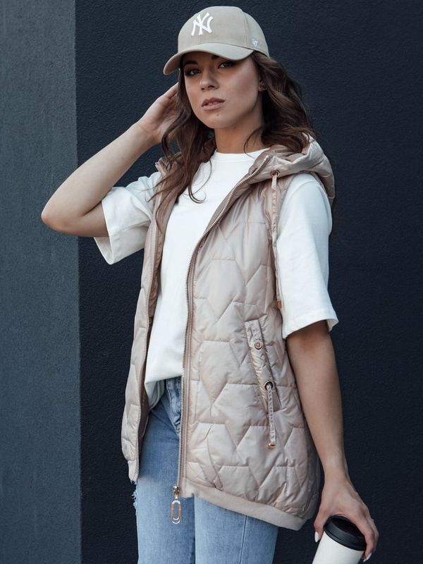 DStreet Kamizelka damska pikowana COLINE złota Dstreet