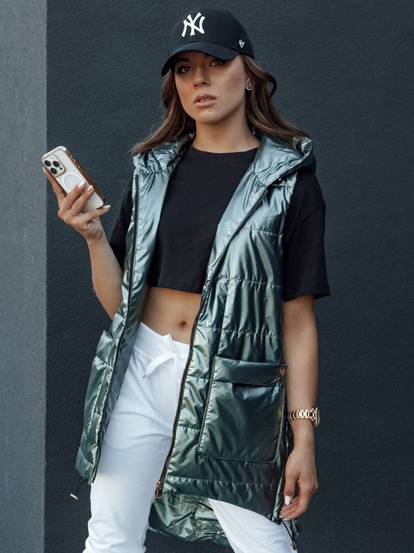 DStreet Kamizelka damska pikowana JESS zielona Dstreet