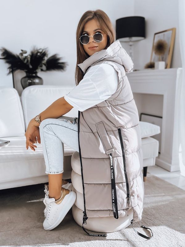 DStreet Kamizelka damska pikowana SATLIS beżowa Dstreet