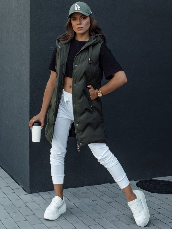 DStreet Kamizelka damska pikowana TAMIRA zielona Dstreet