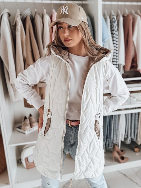 DStreet Kamizelka damska przejściowa pikowana GLITTI biała Dstreet