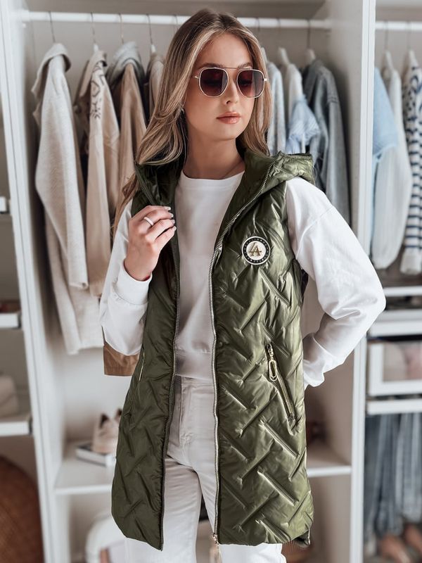 DStreet Kamizelka damska przejściowa pikowana GRANDI zielona Dstreet