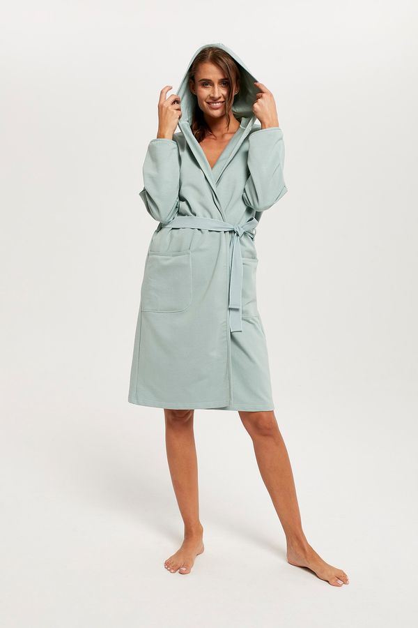 Italian Fashion Karina women's long sleeve bathrobe - mint