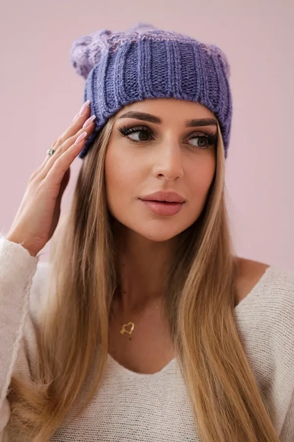 Kesi Kesi Cap with fleece Paryż K213 purple + powdered pink