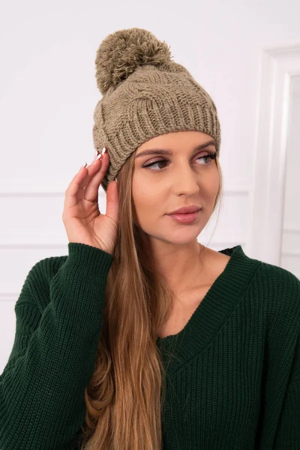 Kesi Kesi Cap with fleece Stefania K278 light khaki