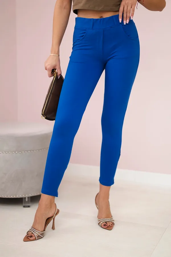 Kesi Kesi Cotton pants with a bow cornflower blue