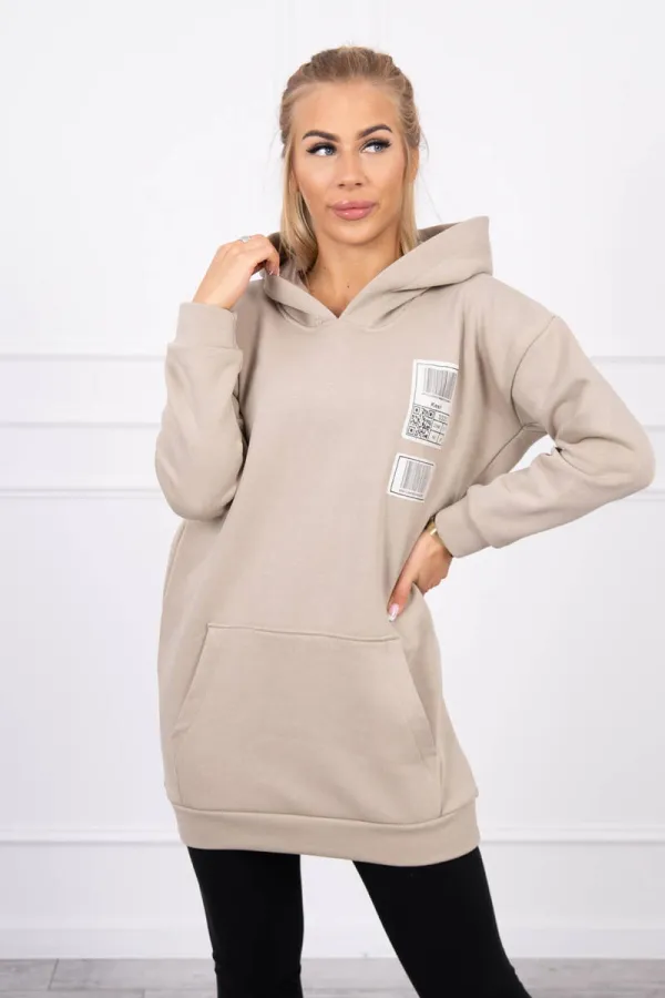 Kesi Kesi Hooded sweatshirt with patches beige