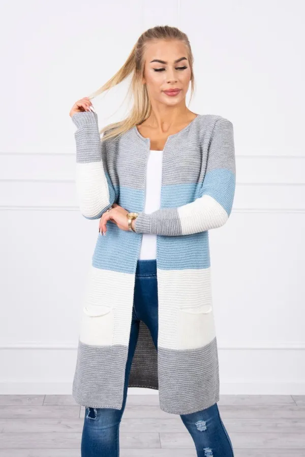 Kesi Kesi Sweater Cardigan in the straps gray+azure