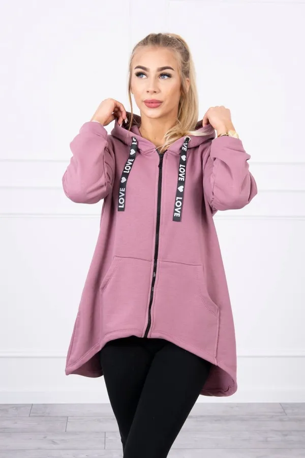 Kesi Kesi Sweatshirt with longer back and hood dark pink