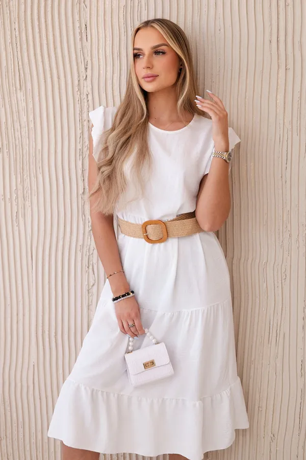 Kesi Włoski Kesi Włoski Dress with frills white