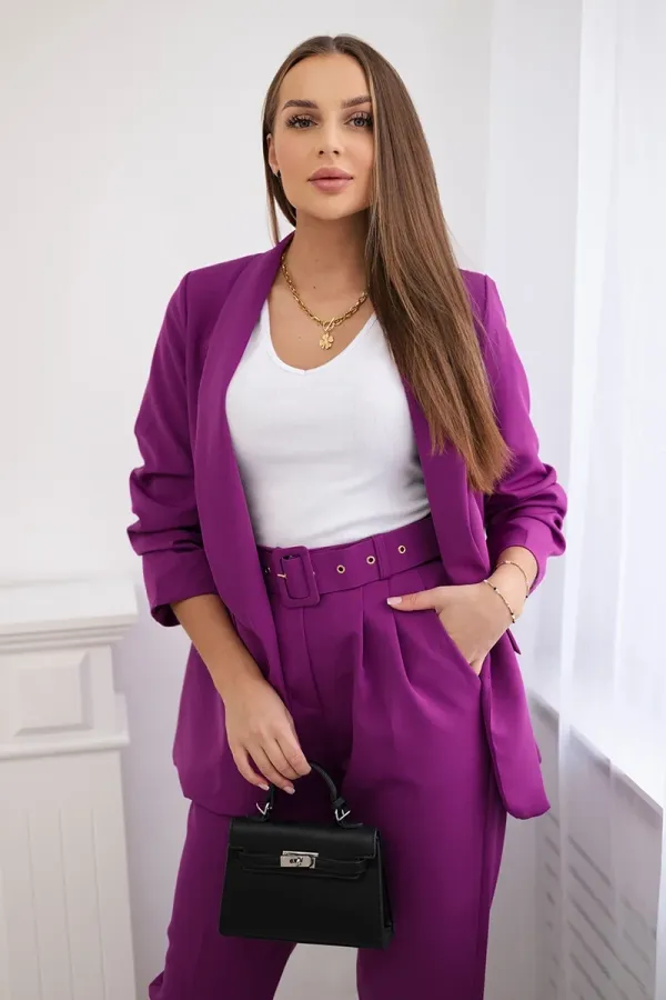 Kesi Włoski Kesi Włoski Elegant set of jackets and trousers dark purple