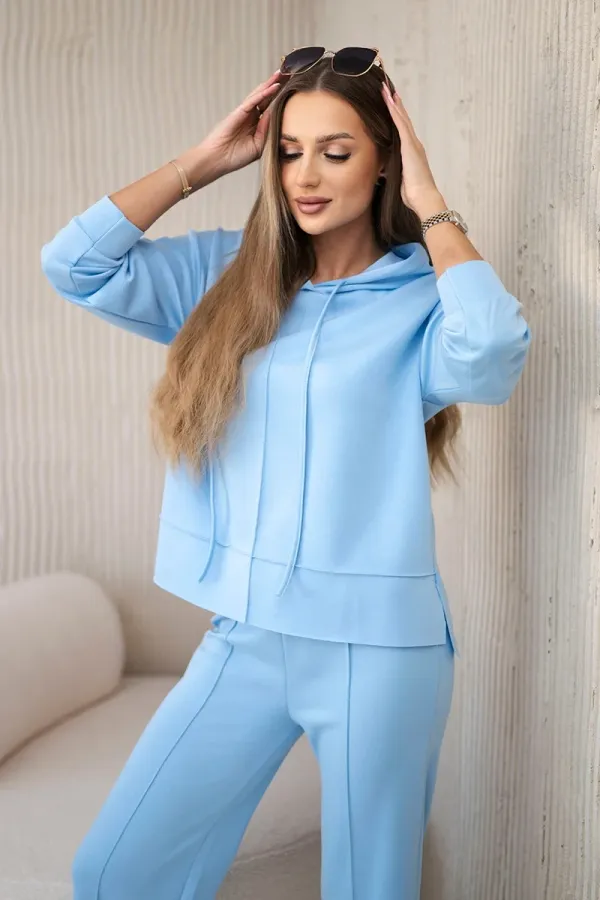 Kesi Włoski Kesi Włoski Set hoodie + pants buttery fabric blue