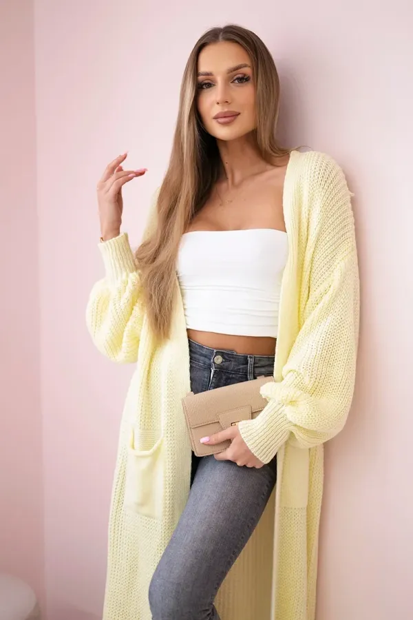 Kesi Włoski Kesi Włoski Sweater long cardigan yellow