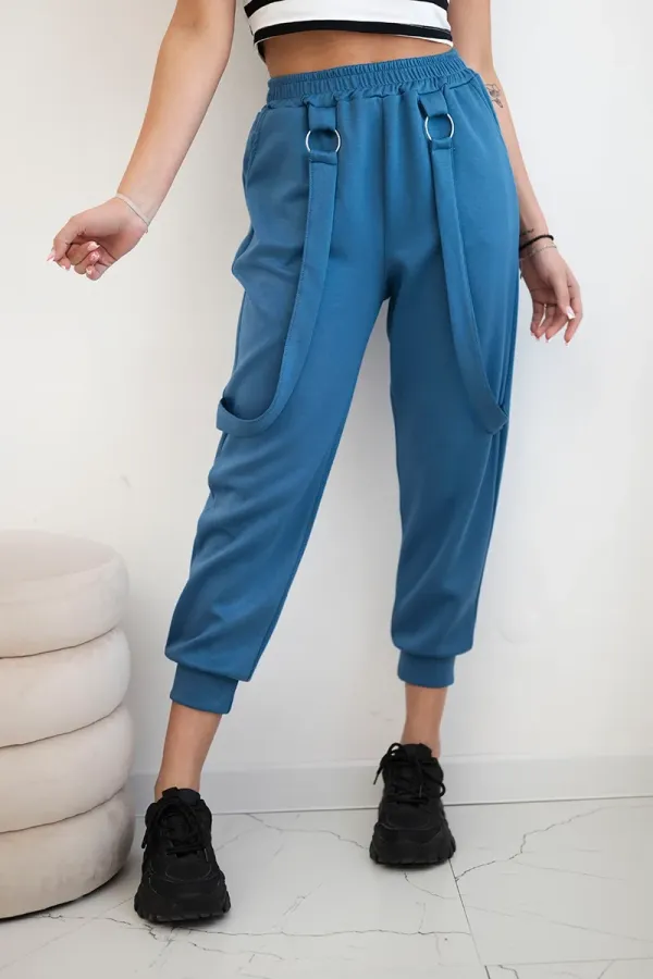 Kesi Włoski Kesi Włoski Trousers with decorative stripes  buttery-fabric denim